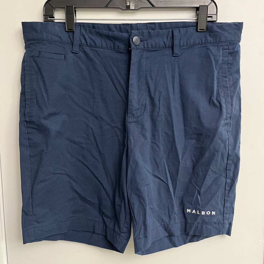 adidas Men's Dark Blue Flat Front Shorts 34